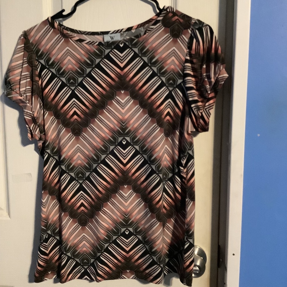 Women’s Worthington Petite Chevron Print Top Size PL